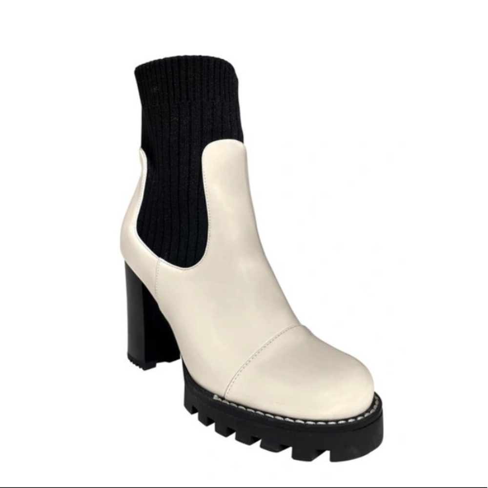 Azalea Wang White Patent Chelsea Boot